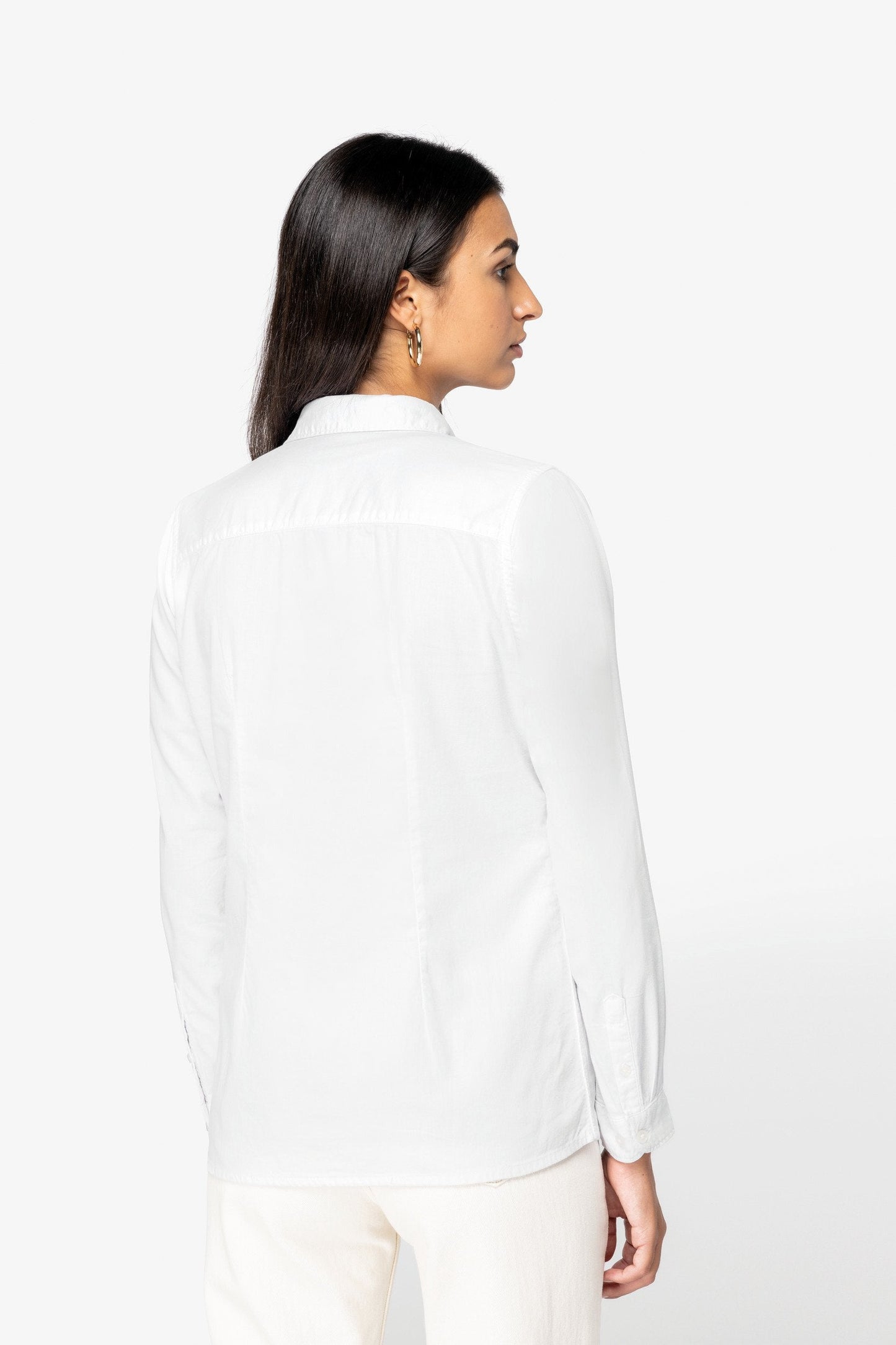 Organic Washed Long Sleeve Shirt: Ladies