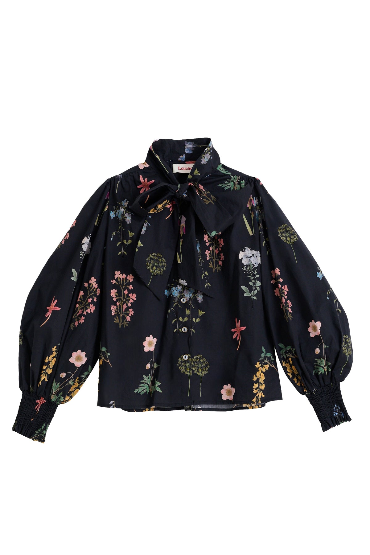 Aditi Flower Press Print Tie Neck Blouse - Multi Colour