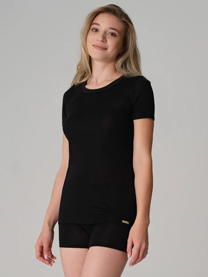 Merino Wool & Silk Thermal T-shirt: Womens
