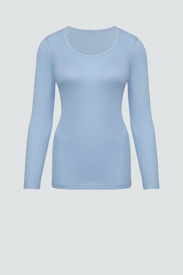 Organic Cotton Breathable Long Sleeve Undershirt: Womens