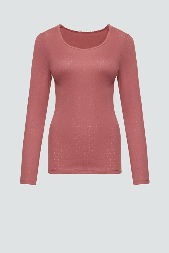 Organic Cotton Breathable Long Sleeve Undershirt: Womens