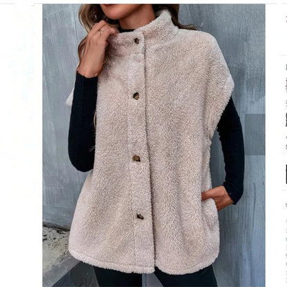 Women's Autumn And Winter Plush Vest Cardigan
