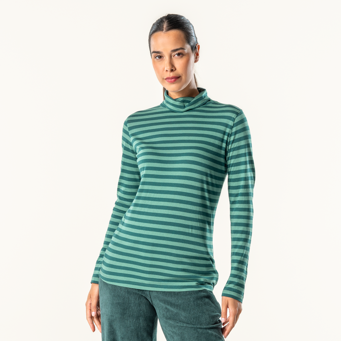 Turtleneck Long Sleeve Top – Navy