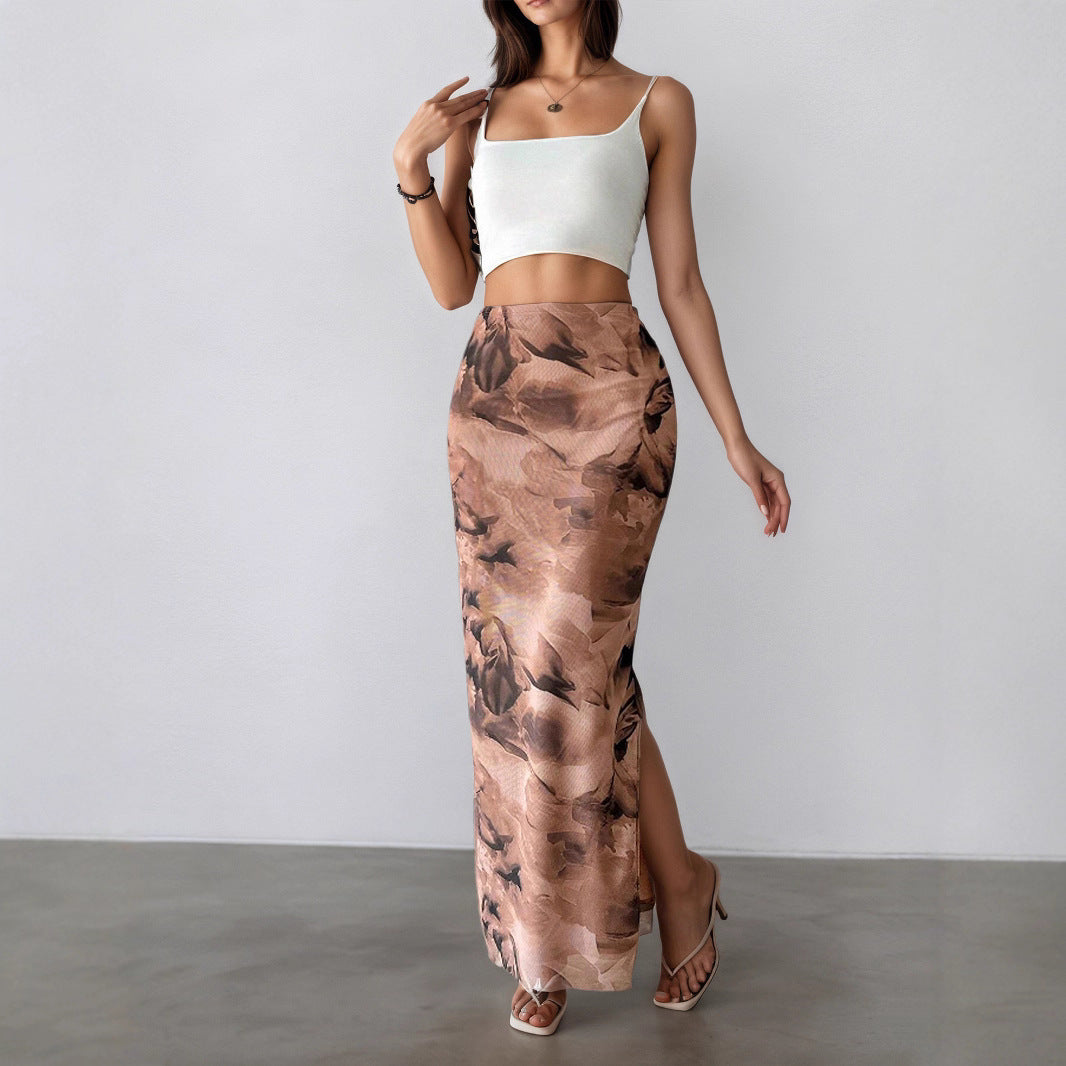 M&N Sculpt Split Maxi Skirt