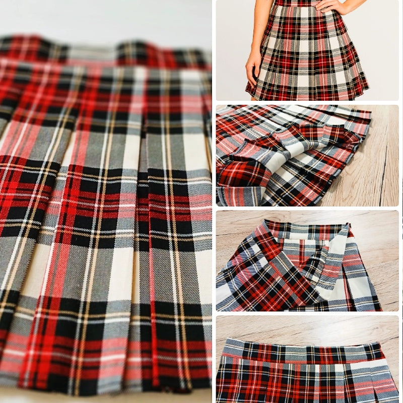 M&N Heritage Check Pleated Skirt