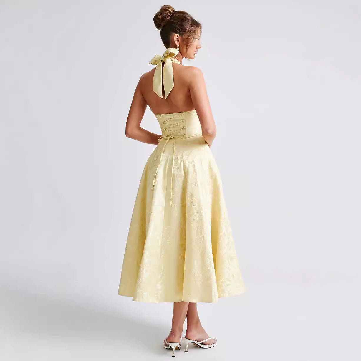 🌼 M&N Soleil Halter Maxi Dress