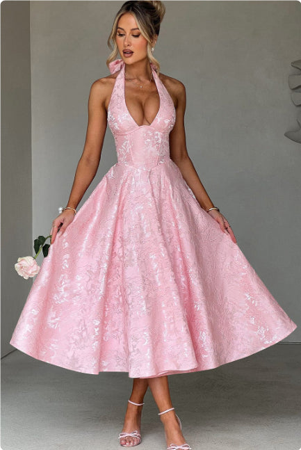 🌼 M&N Soleil Halter Maxi Dress