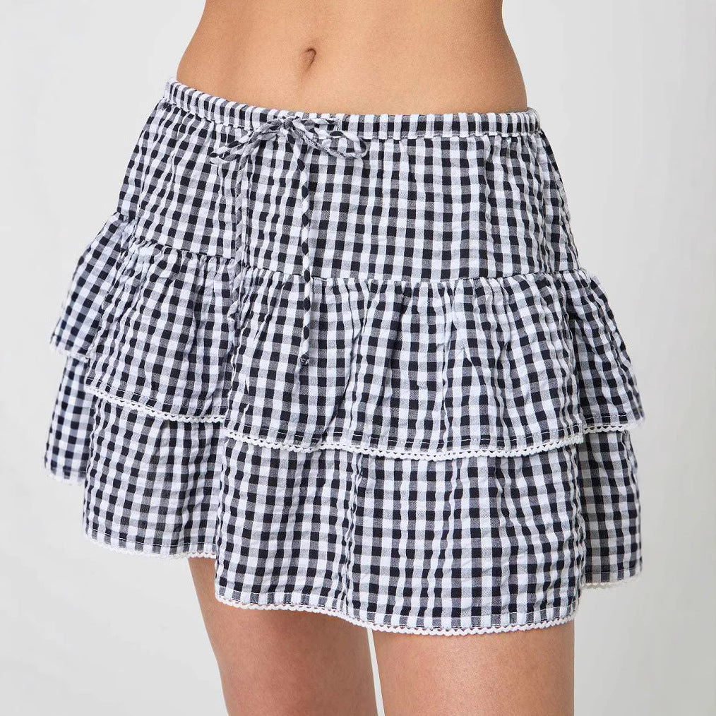 🎀 M&N Sweet Check Pleated Mini Skirt