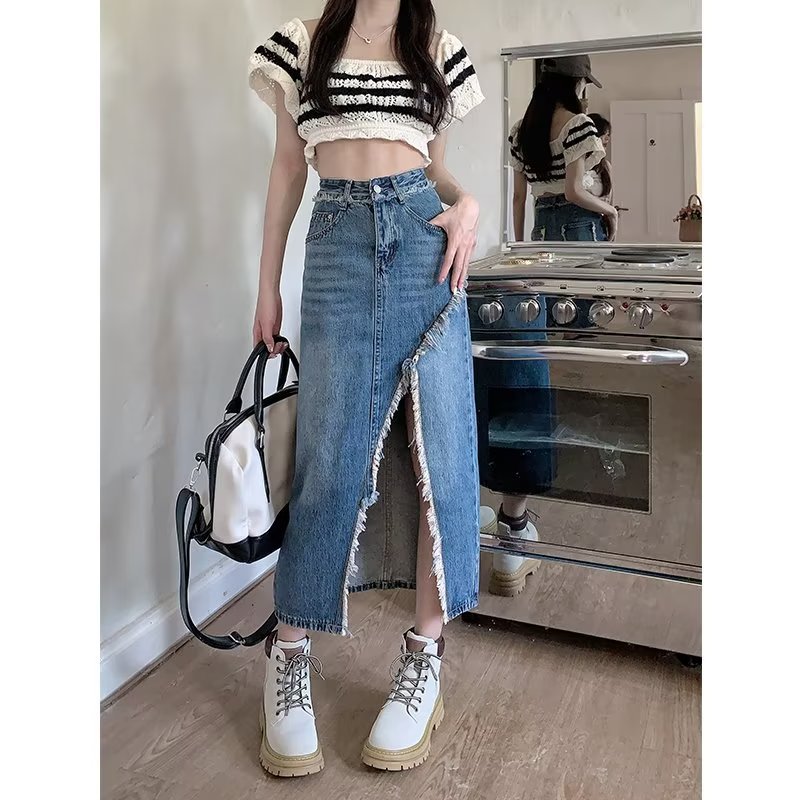 💙 M&N Urban Split Denim Skirt