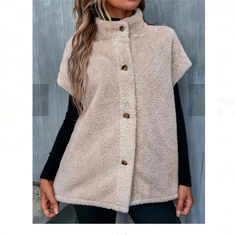 Women's Autumn And Winter Plush Vest Cardigan