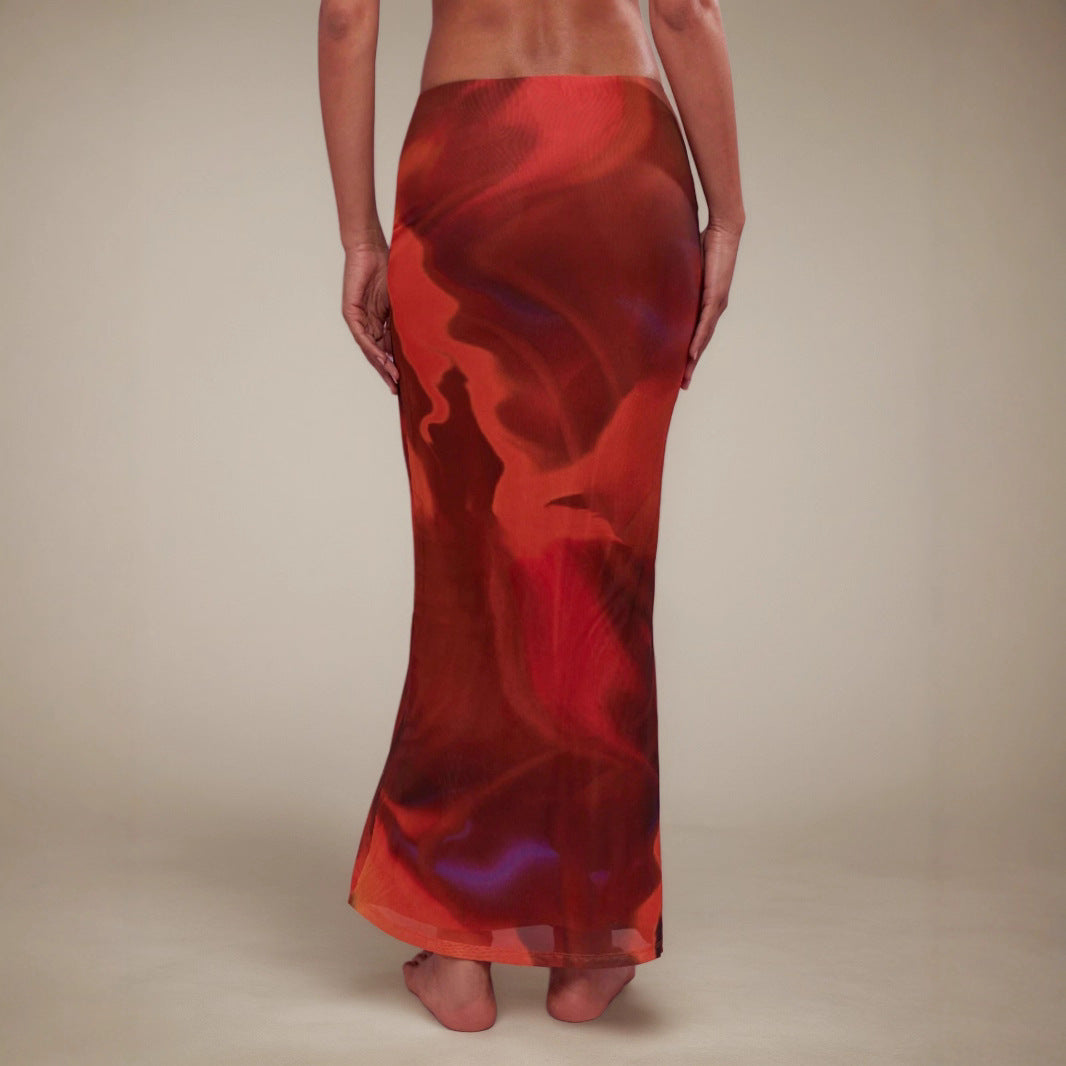 M&N Satin Curve Maxi Skirt