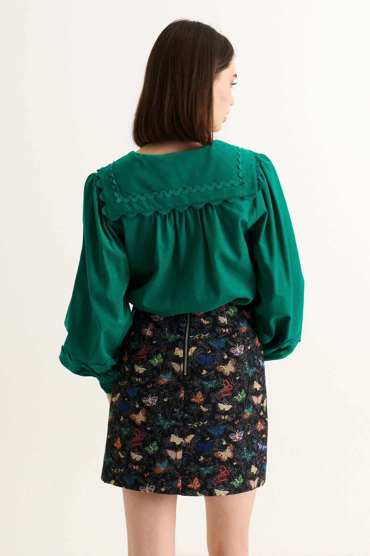 Aubin Butterfly Ball Jacquard Mini A-Line Skirt - Multicoloured