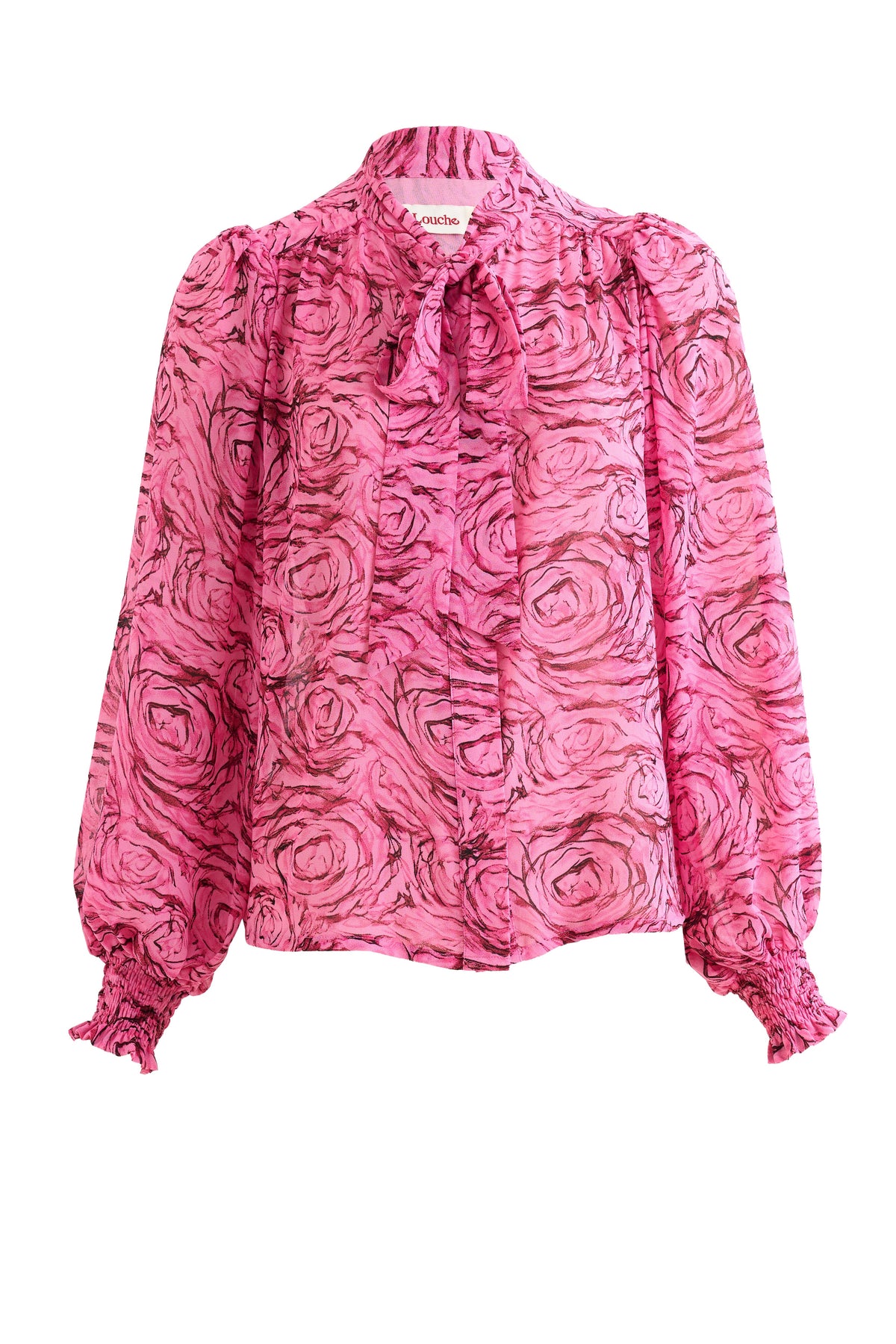Boo Rosechild Tie Neck Blouse - Pink