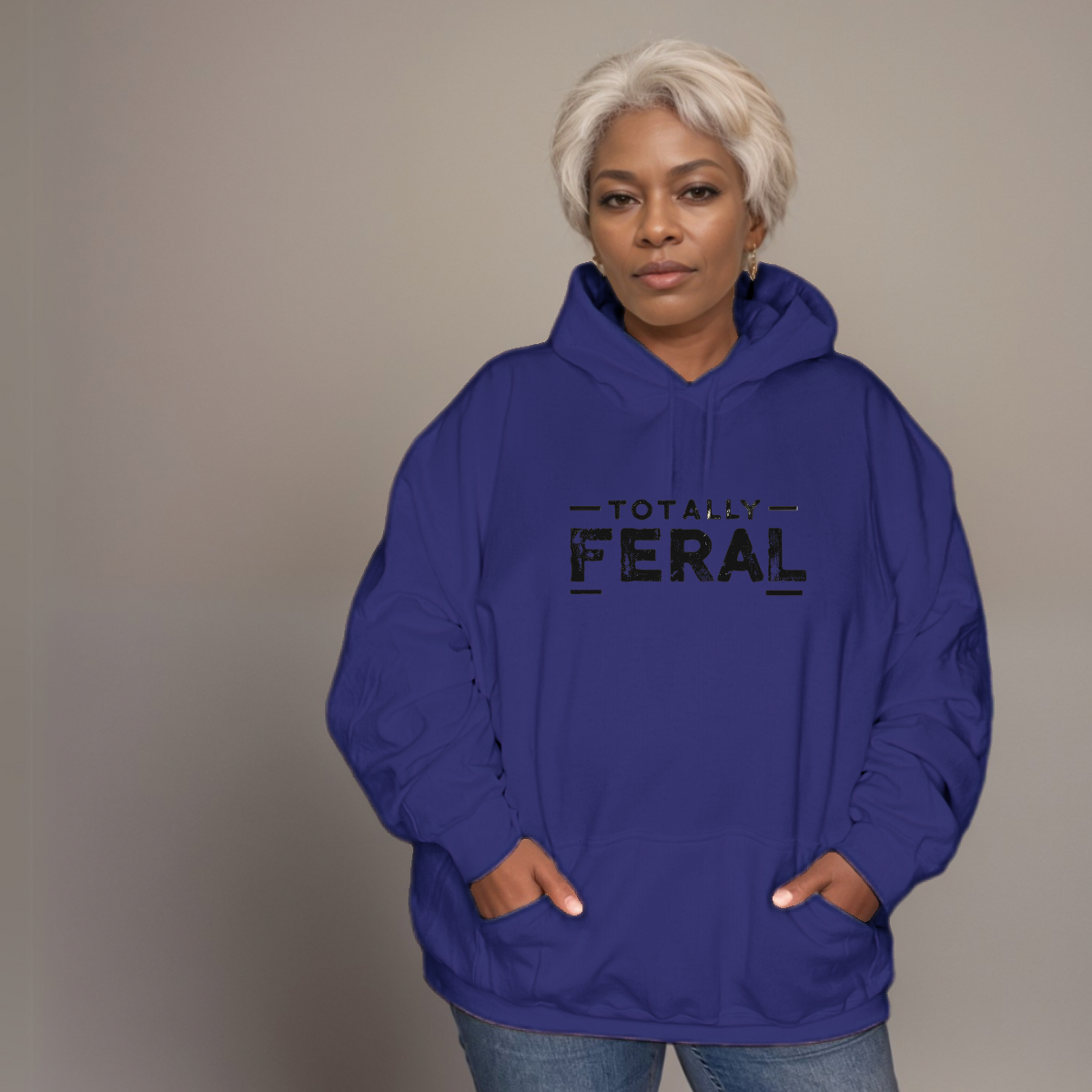 Premium Cotton Hoodie with “Totally Feral” Logo