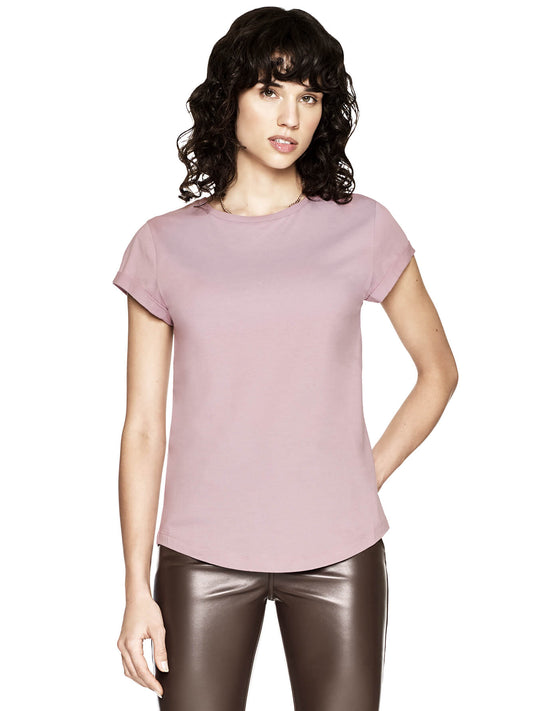 Rolled Sleeve T-Shirt – Pink