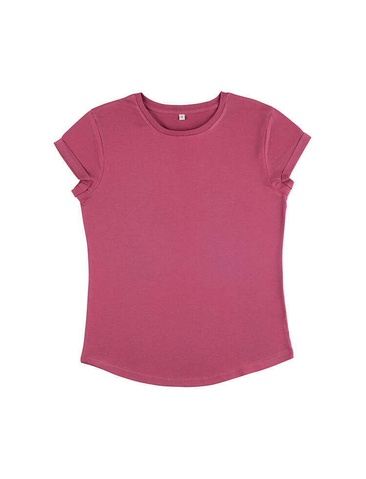 Rolled Sleeve T-Shirt – Pink