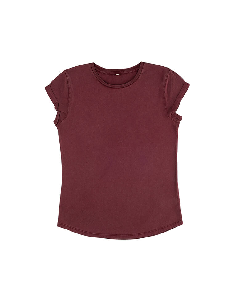 Rolled Sleeve T-Shirt – Pink