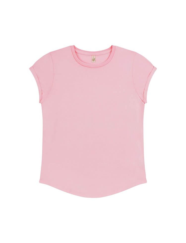 Rolled Sleeve T-Shirt – Pink