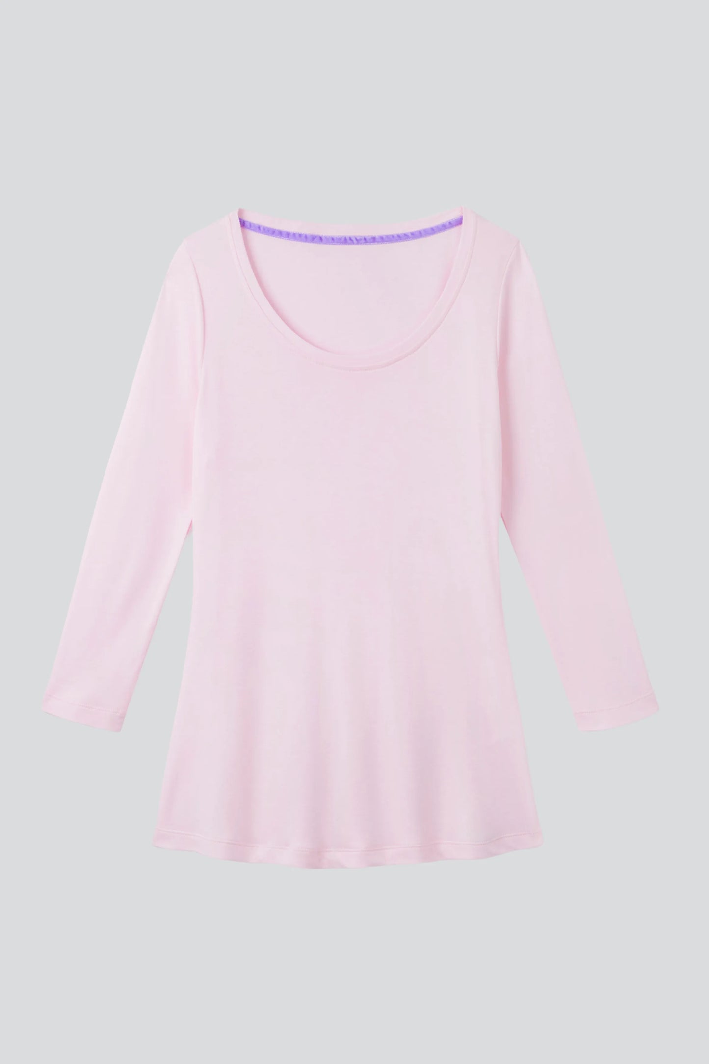 3/4 Sleeve Scoop Neck Cotton Modal Blend T-Shirt