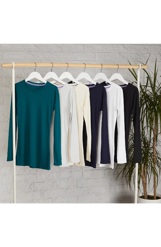 Long Sleeve Crew Neck Cotton Modal Blend T-shirt