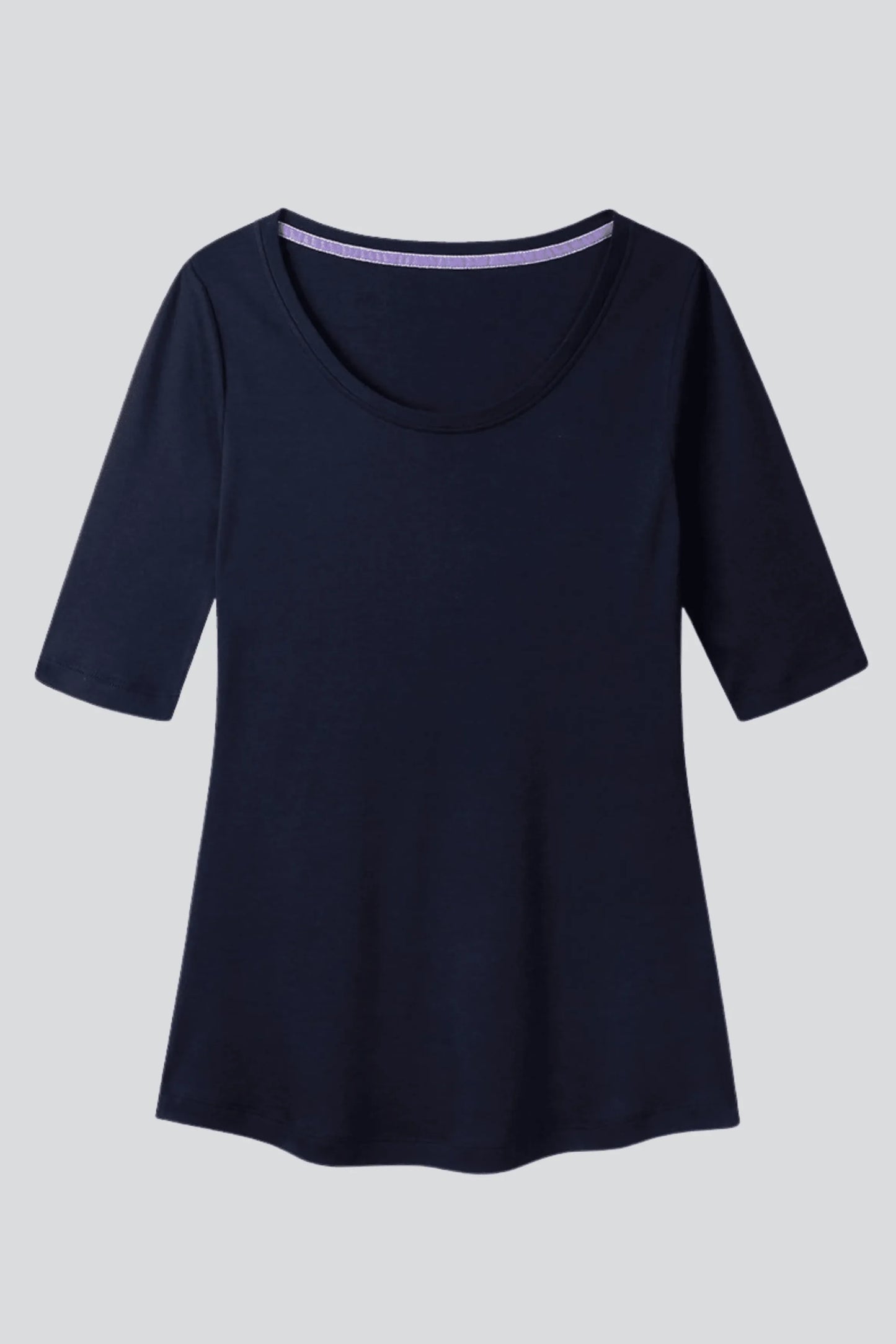 Half Sleeve Scoop Neck Cotton Modal Blend T-Shirt