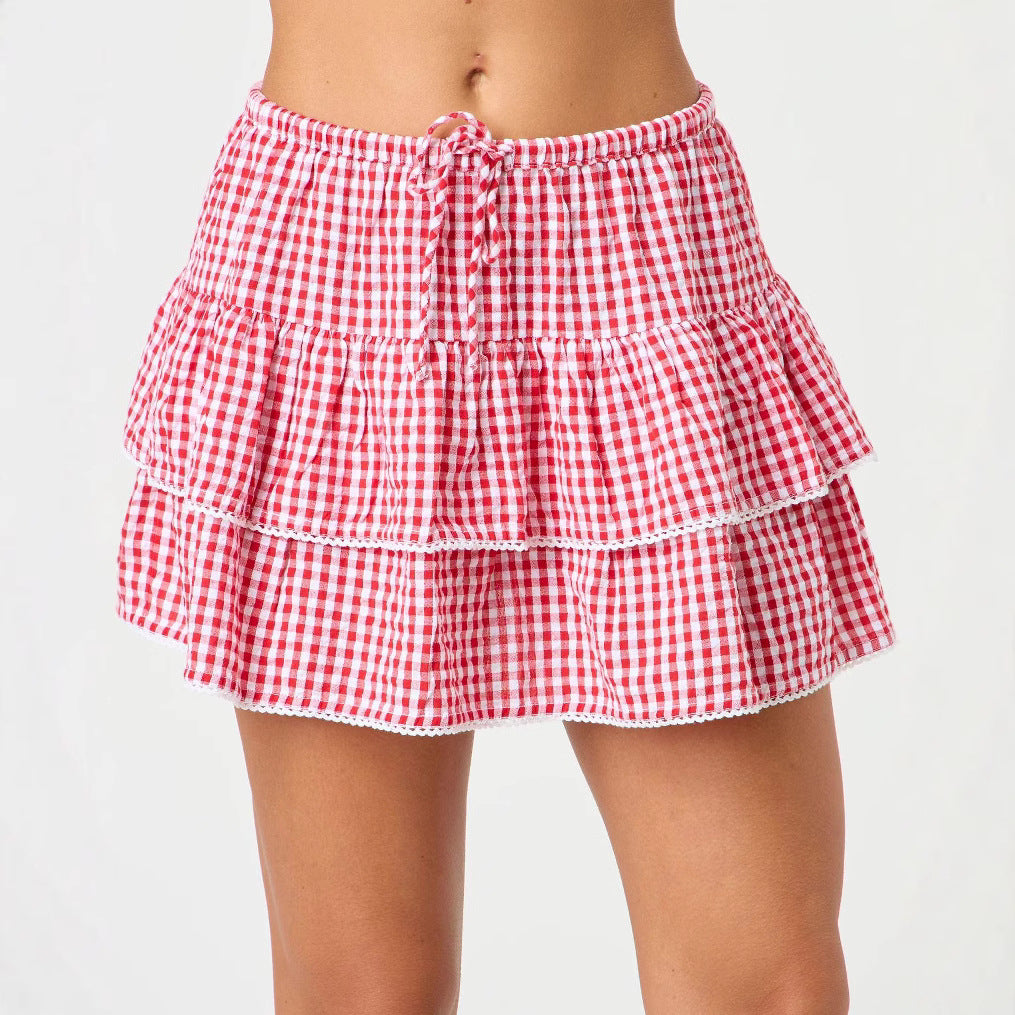 🎀 M&N Sweet Check Pleated Mini Skirt