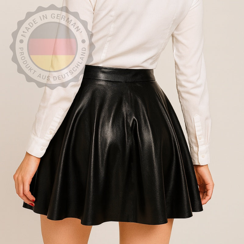M&N Luxe Flare Leather Skirt