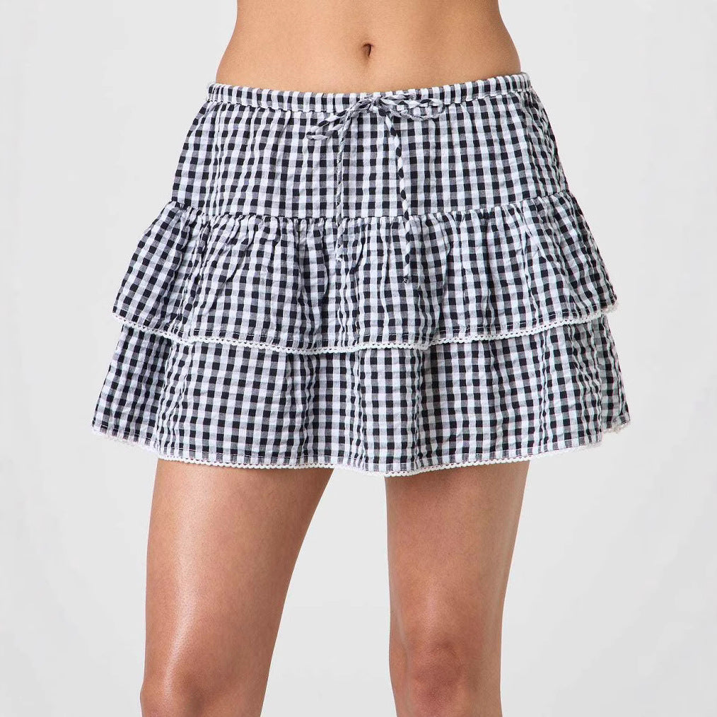 🎀 M&N Sweet Check Pleated Mini Skirt