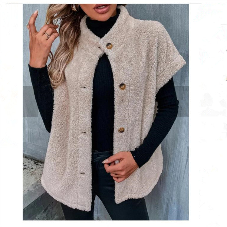 Women's Autumn And Winter Plush Vest Cardigan