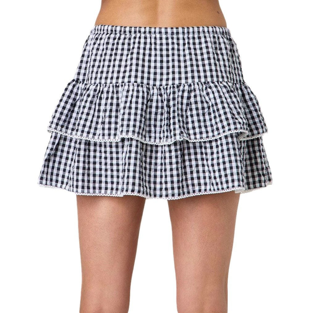 🎀 M&N Sweet Check Pleated Mini Skirt