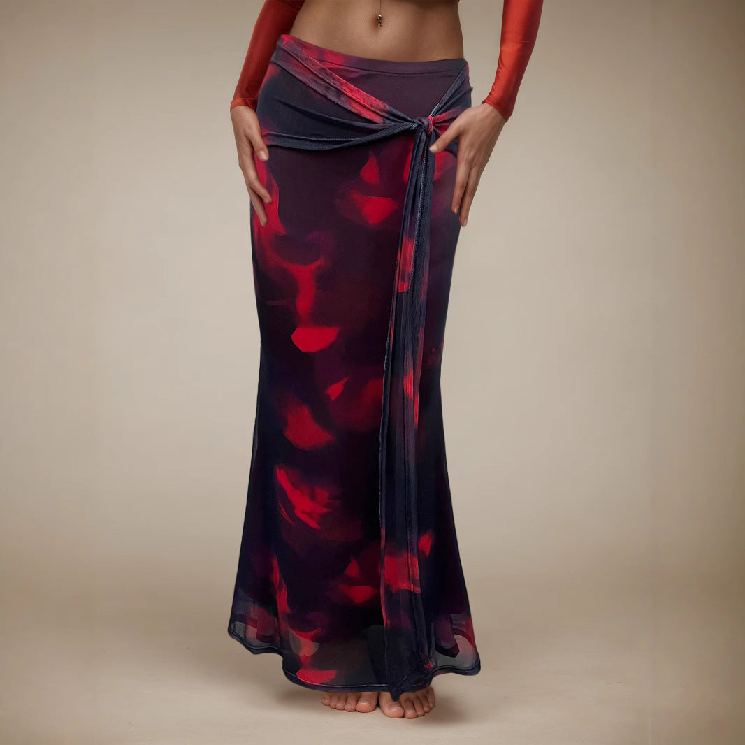 M&N Satin Curve Maxi Skirt