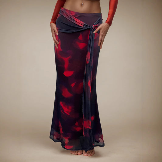 M&N Satin Curve Maxi Skirt
