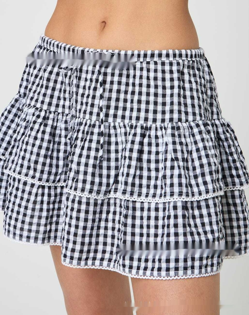 🎀 M&N Sweet Check Pleated Mini Skirt