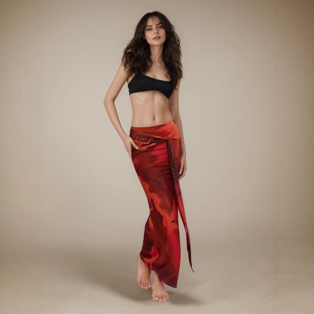M&N Satin Curve Maxi Skirt