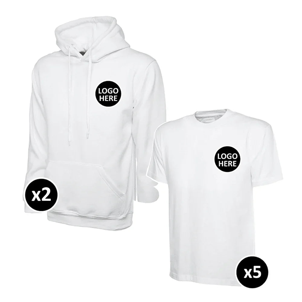 Uneek Hoodie & T-Shirts Bundle Inc Logo - 7 Items
